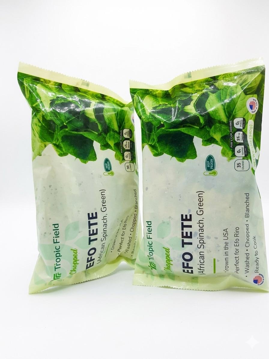 Frozen Chopped Efo Tete (African Spinach)