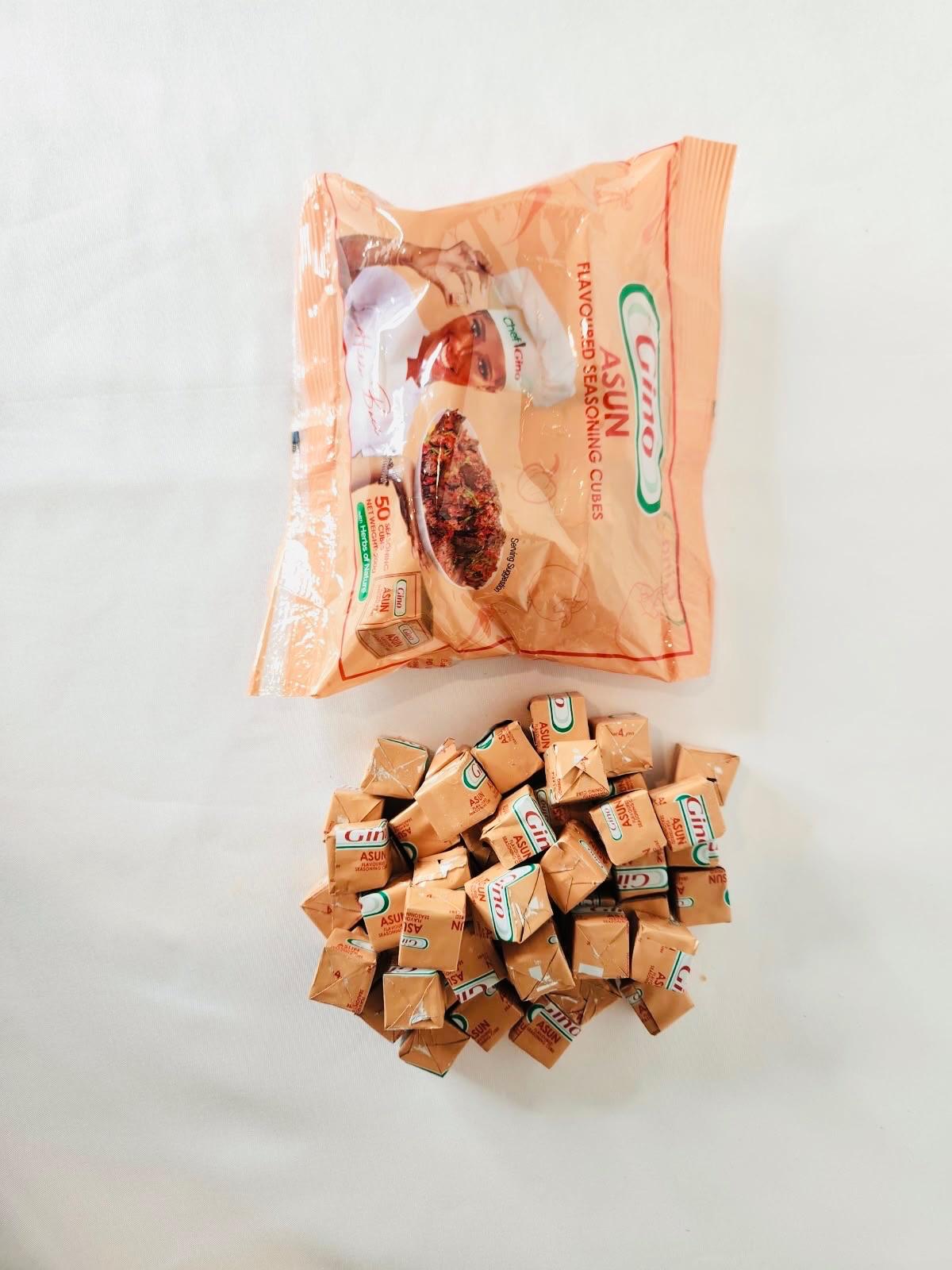 Gino Asun Seasoning Cubes Pack of 100 – Nigerian Spicy Goat Meat Seasoning for Asun, Grilled Meat & Peppered Meat