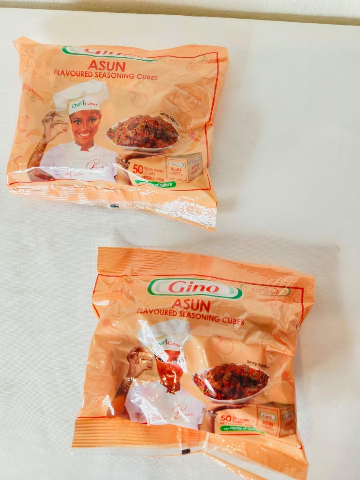 Gino Asun Seasoning Cubes Pack of 100 – Nigerian Spicy Goat Meat Seasoning for Asun, Grilled Meat & Peppered Meat