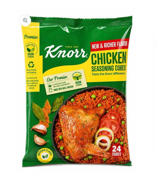 Nigerian Knorr Chicken Seasoning Cubes – Original Chicken Flavor (Pack of 100 cubes)