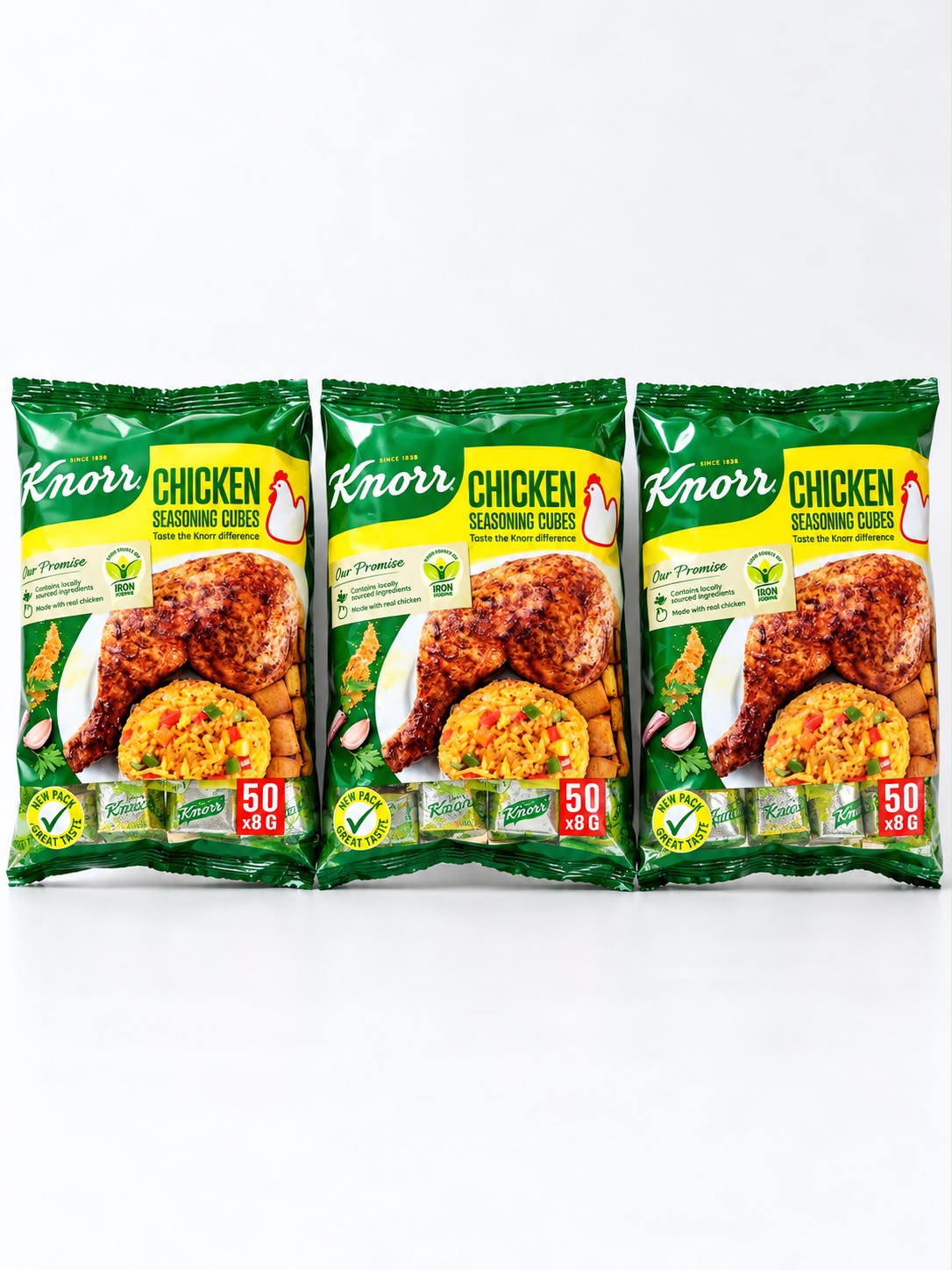 Nigerian Knorr Chicken Seasoning Cubes – Original Chicken Flavor (Pack of 100 cubes)