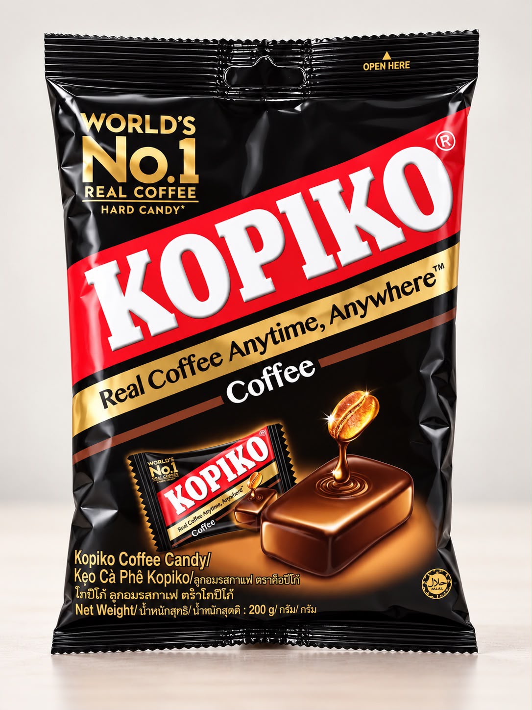 Original Kopiko Coffee Candy – Rich Coffee-Flavored Hard Candy Made with Real Coffee Extract