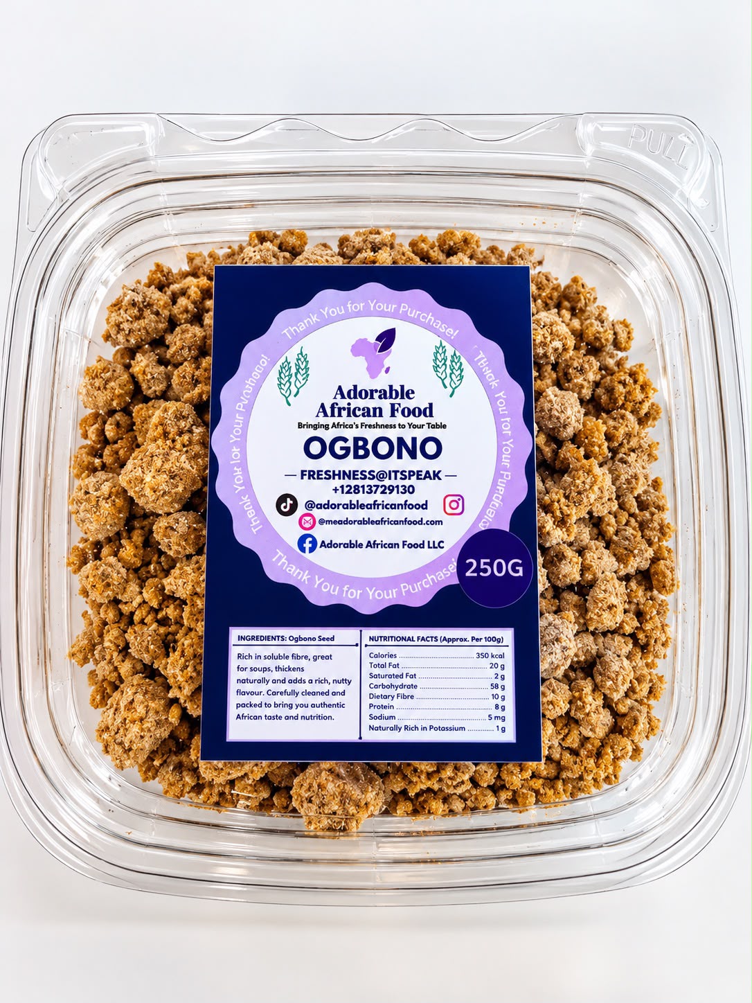 Adorable's Blended Ogbono 250g – Ground Nigerian Ogbono Seeds