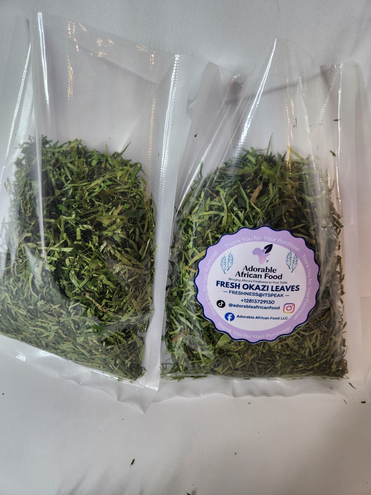 Fresh Okazi Leaves (Afang Leaves) — Finely Sliced & Ready to Cook